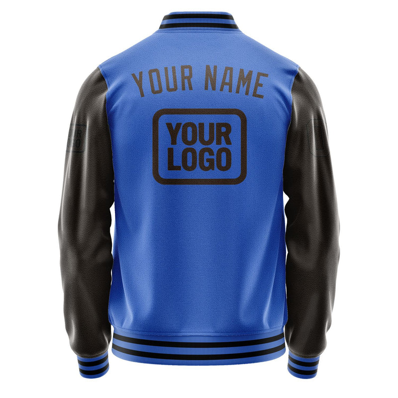 Maßgeschneidertes Himmelblau Braun Jacke JA090901091717010117