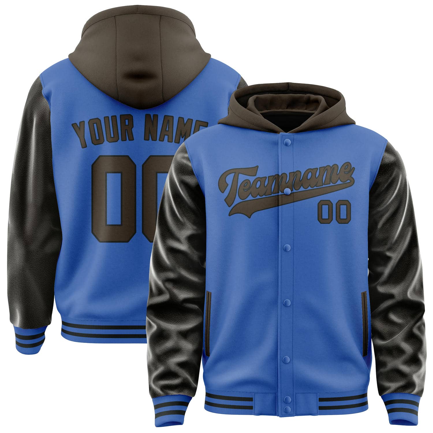 Maßgeschneidertes Himmelblau Braun Jacke JA090901091717010117