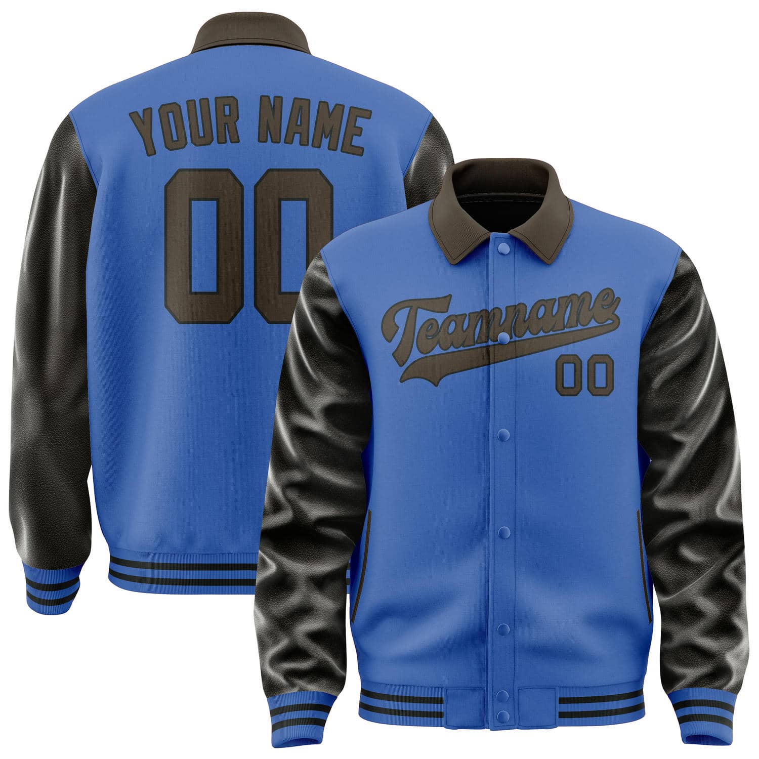 Maßgeschneidertes Himmelblau Braun Jacke JA090901091717010117