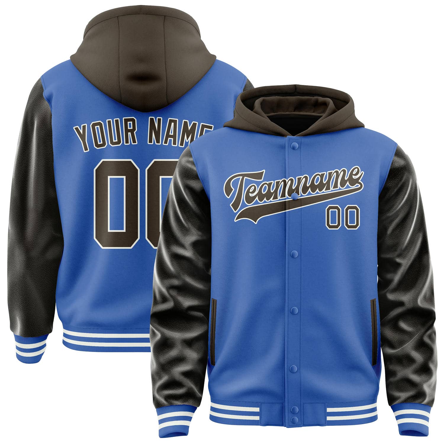 Maßgeschneidertes Himmelblau Braun Jacke JA090901091818010118