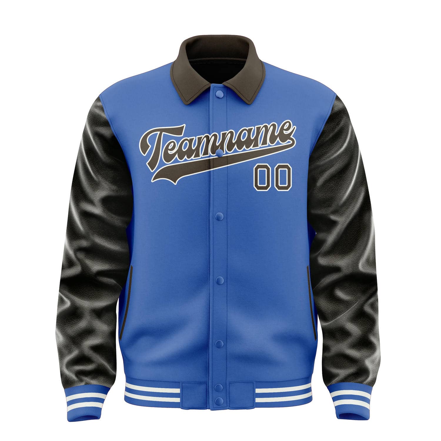 Maßgeschneidertes Himmelblau Braun Jacke