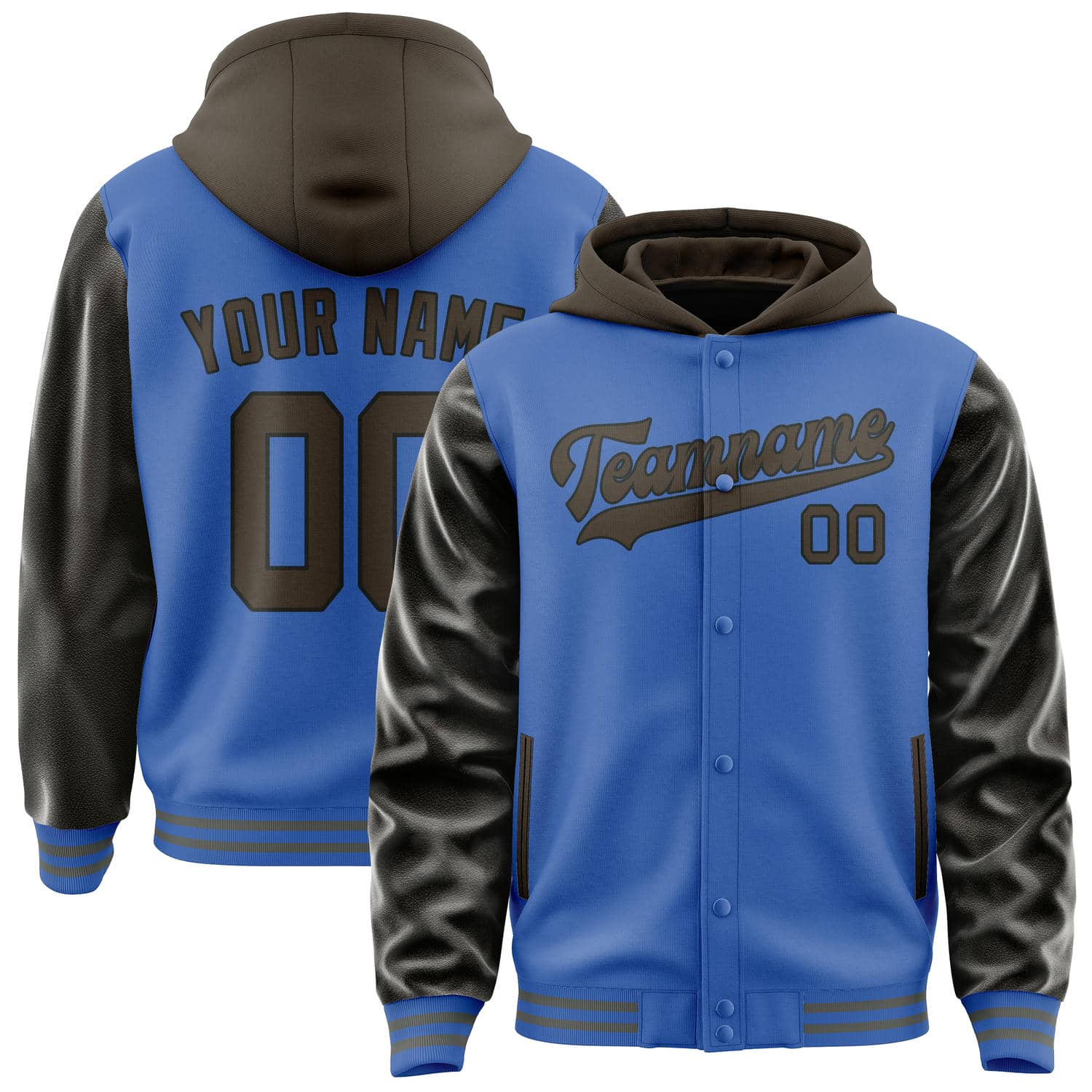 Maßgeschneidertes Himmelblau Braun Jacke JA090901092017010117