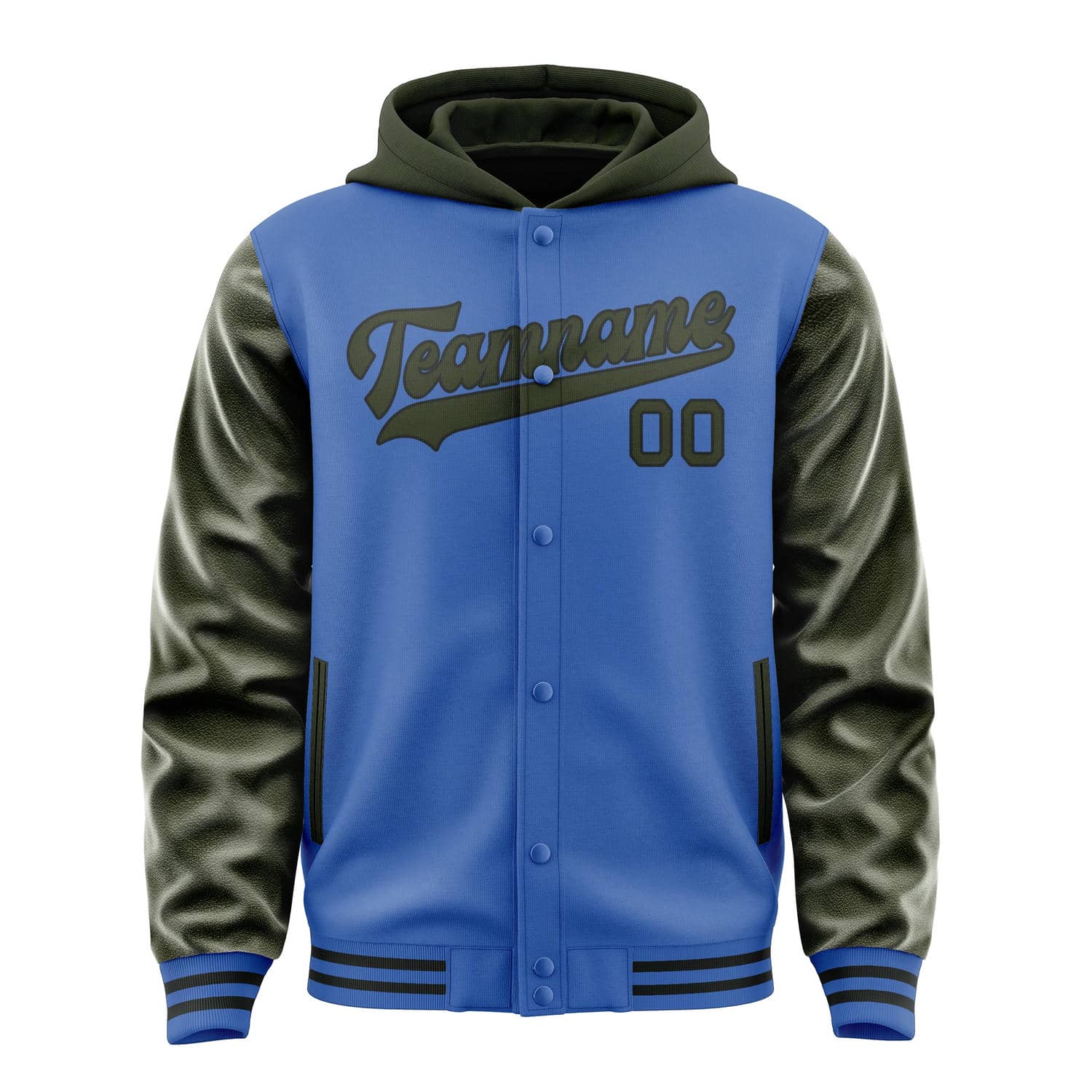 Maßgeschneidertes Himmelblau Dunkles Oliv Jacke