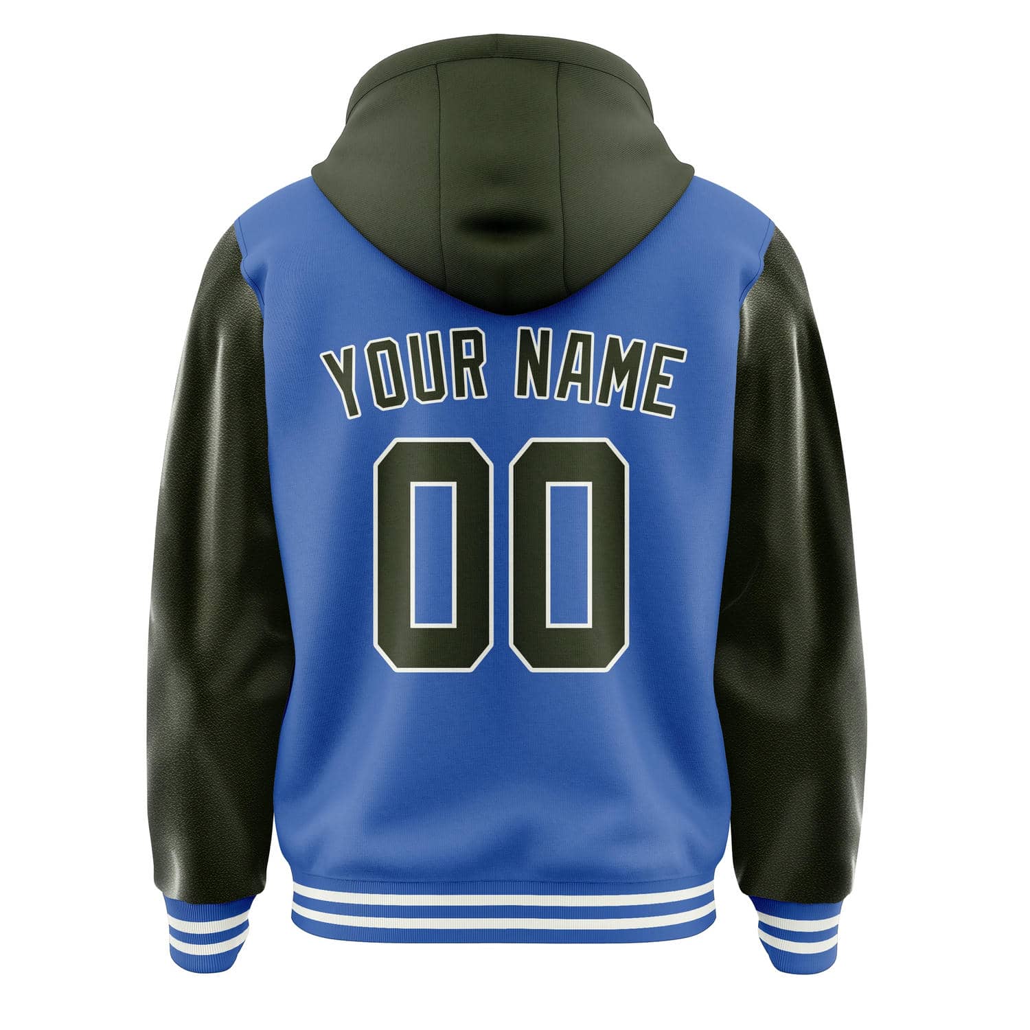 Maßgeschneidertes Himmelblau Dunkles Oliv Jacke