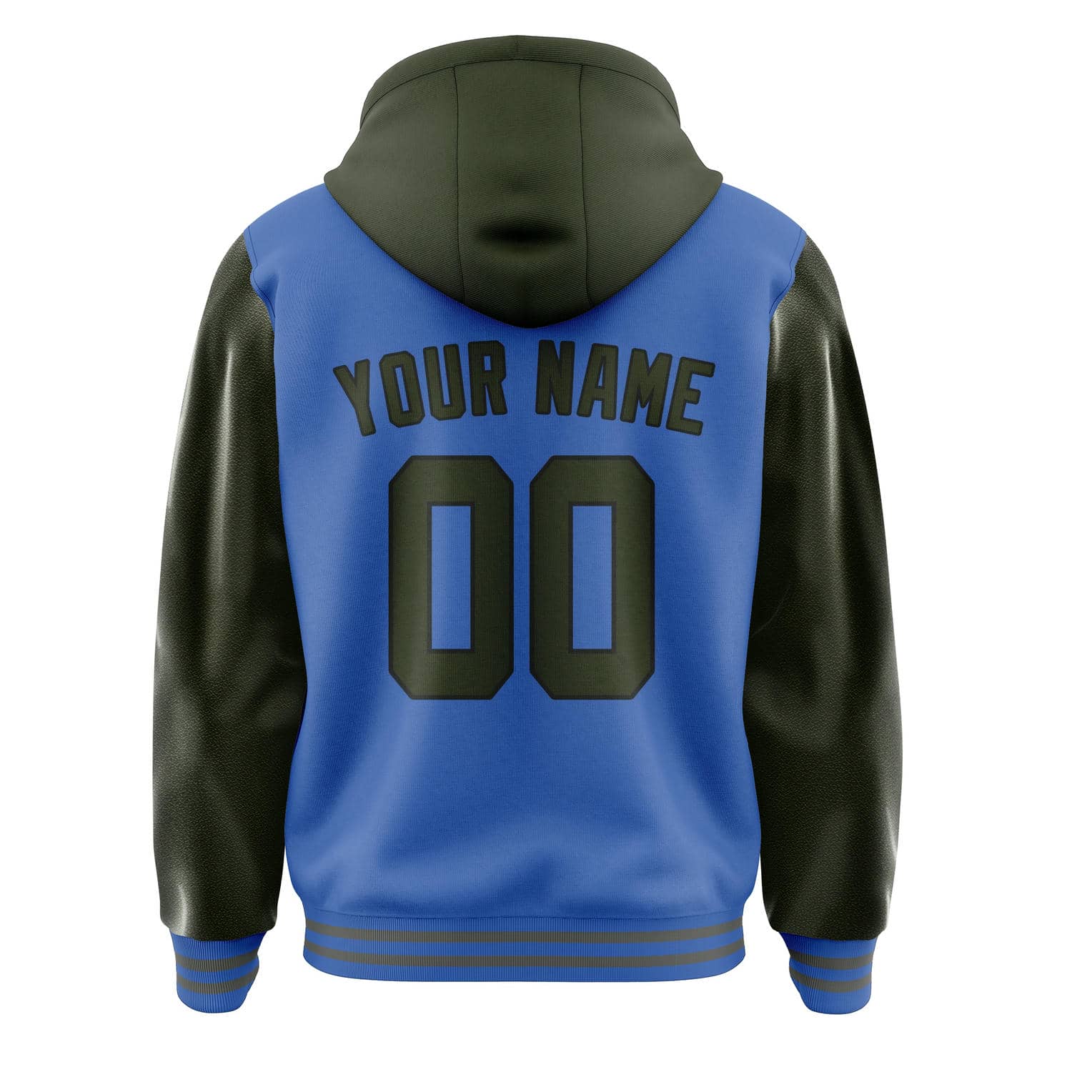 Maßgeschneidertes Himmelblau Dunkles Oliv Jacke