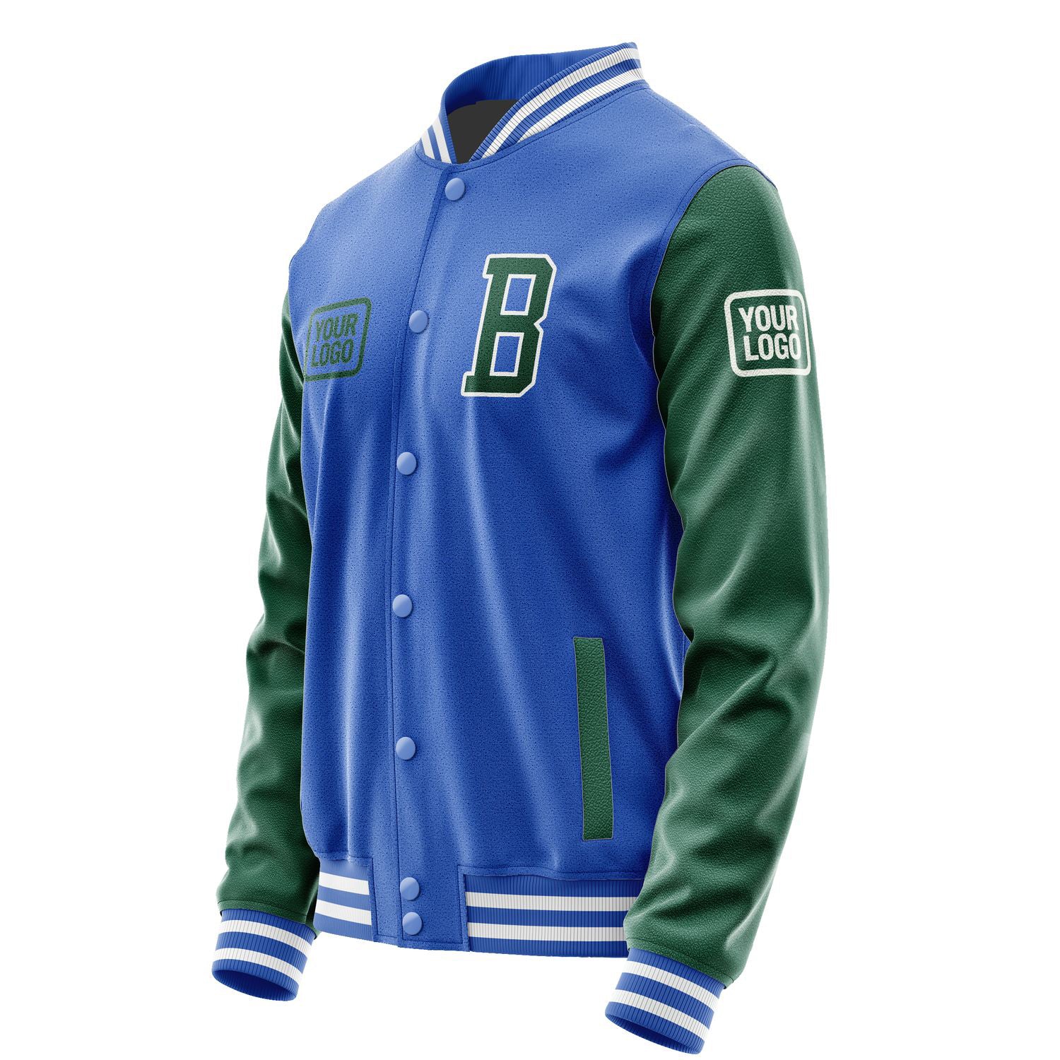 Maßgeschneidertes Himmelblau Moosgrün Jacke JA090905091818050518