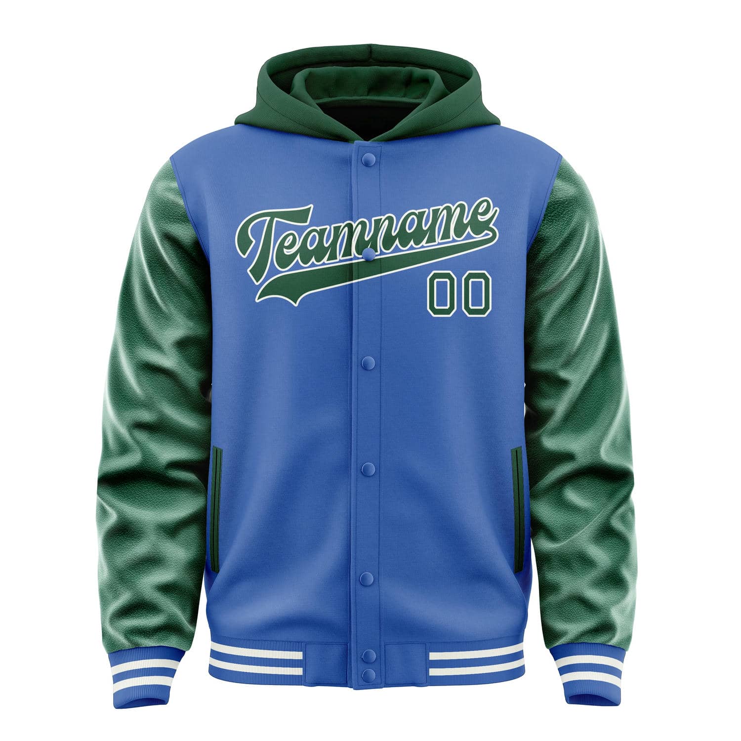 Maßgeschneidertes Himmelblau Moosgrün Jacke