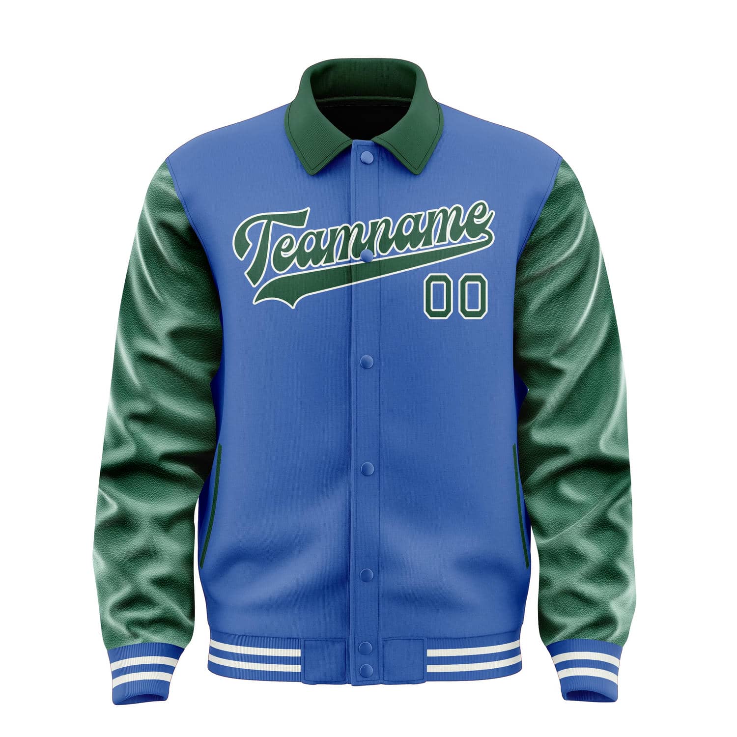 Maßgeschneidertes Himmelblau Moosgrün Jacke