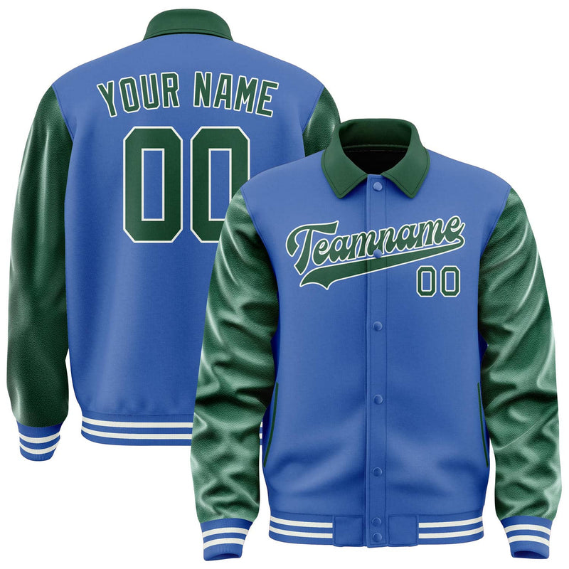 Maßgeschneidertes Himmelblau Moosgrün Jacke JA090905091818050518