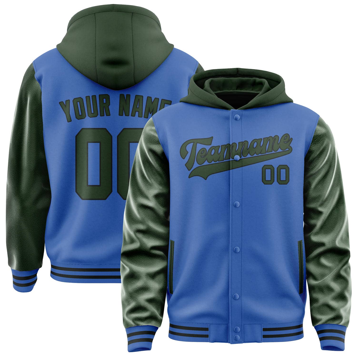 Maßgeschneidertes Himmelblau Tannengrün Jacke JA090906091717060617