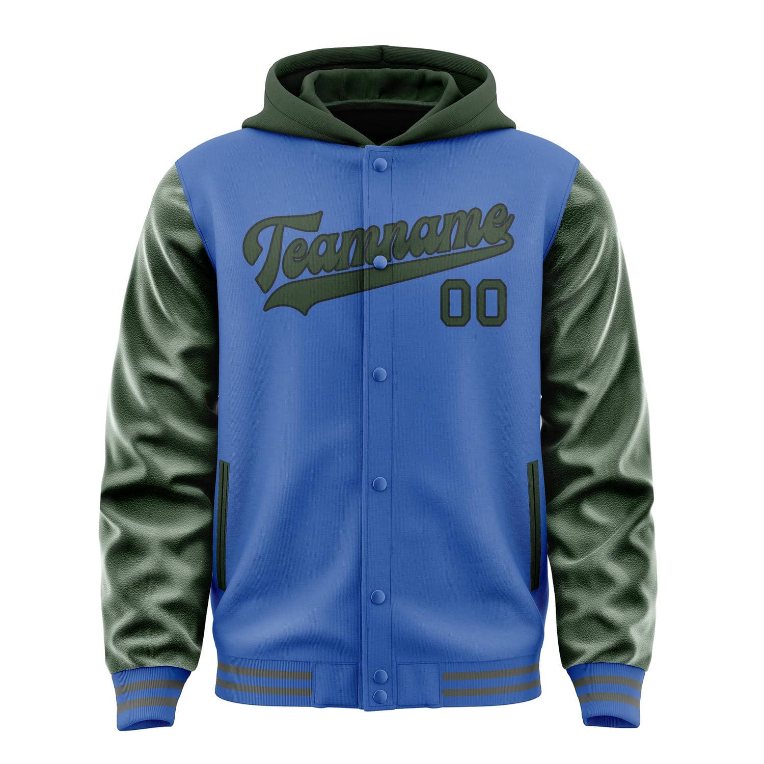 Maßgeschneidertes Himmelblau Tannengrün Jacke