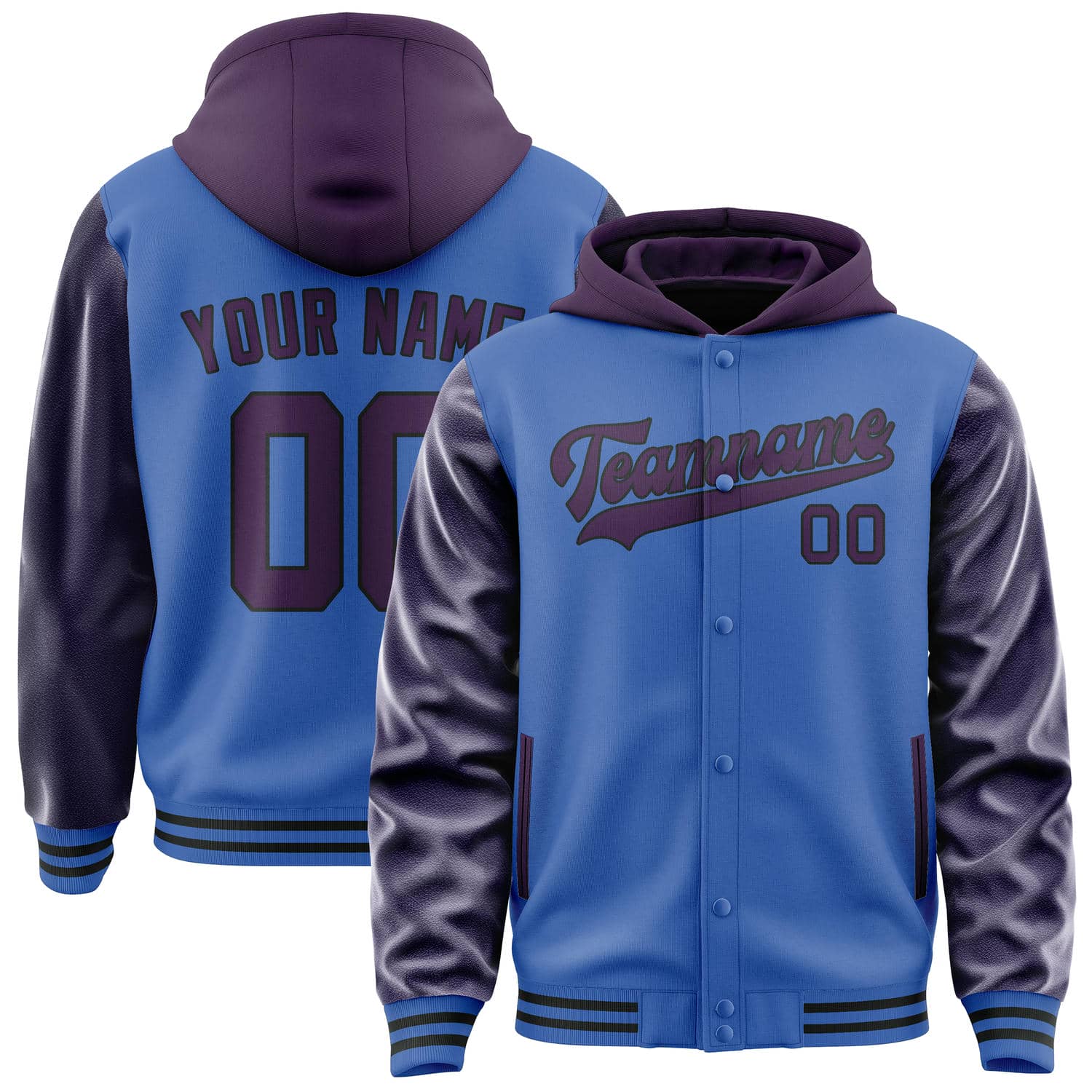 Maßgeschneidertes Himmelblau Lila Jacke JA090907091717070717