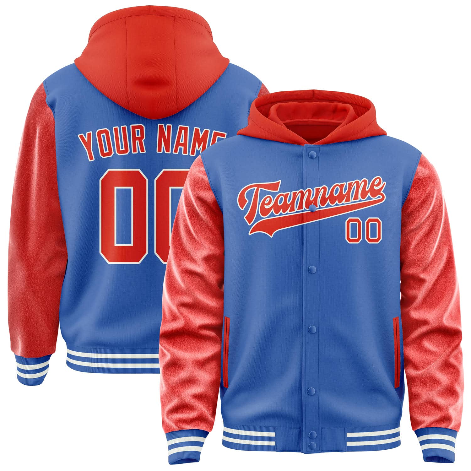 Maßgeschneidertes Himmelblau Orangerot Jacke JA090912091818121218