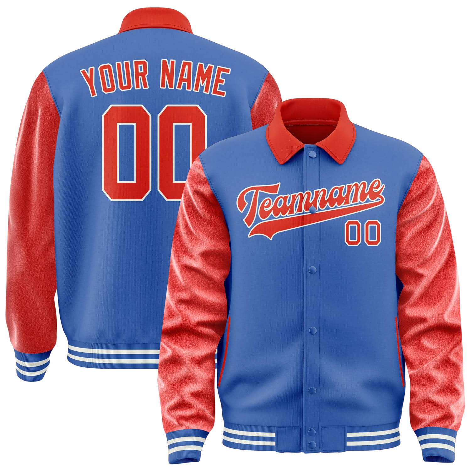 Maßgeschneidertes Himmelblau Orangerot Jacke JA090912091818121218