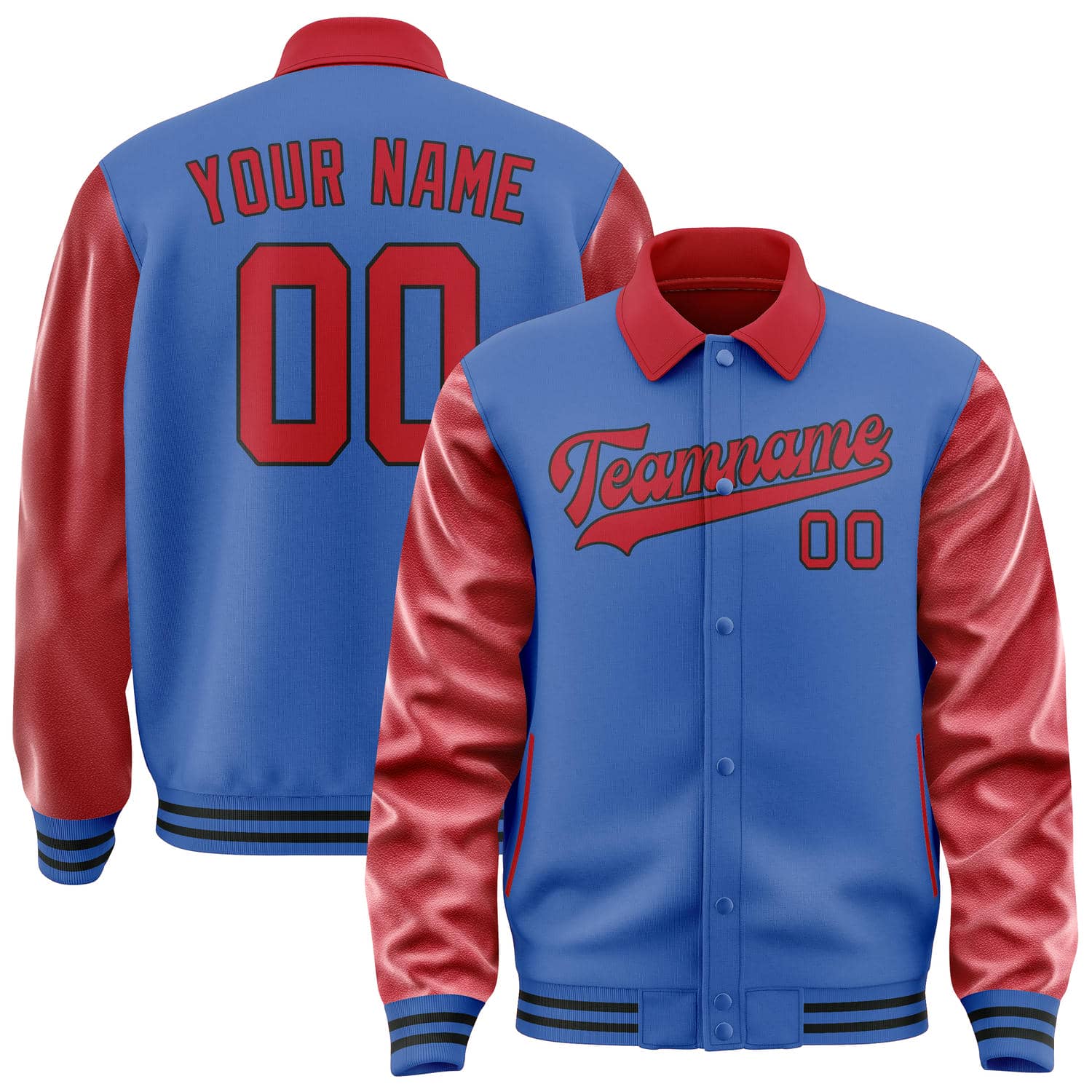 Maßgeschneidertes Himmelblau Rot Jacke JA090914091717141417