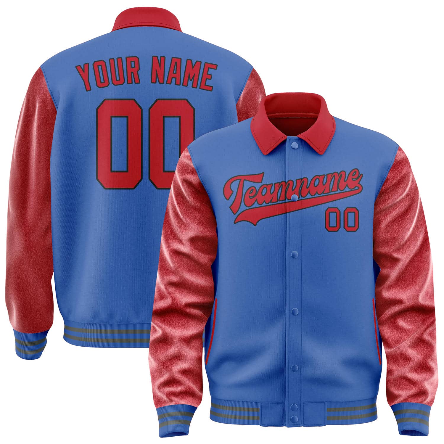 Maßgeschneidertes Himmelblau Rot Jacke JA090914092017141417
