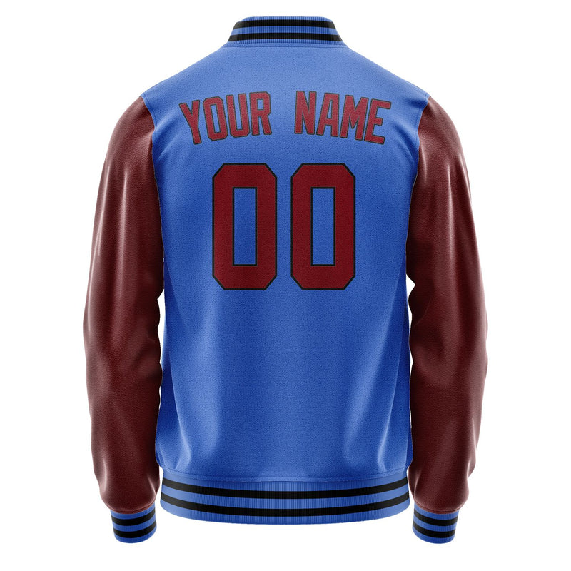 Maßgeschneidertes Himmelblau Karmesinrot Jacke JA0909150917B31715