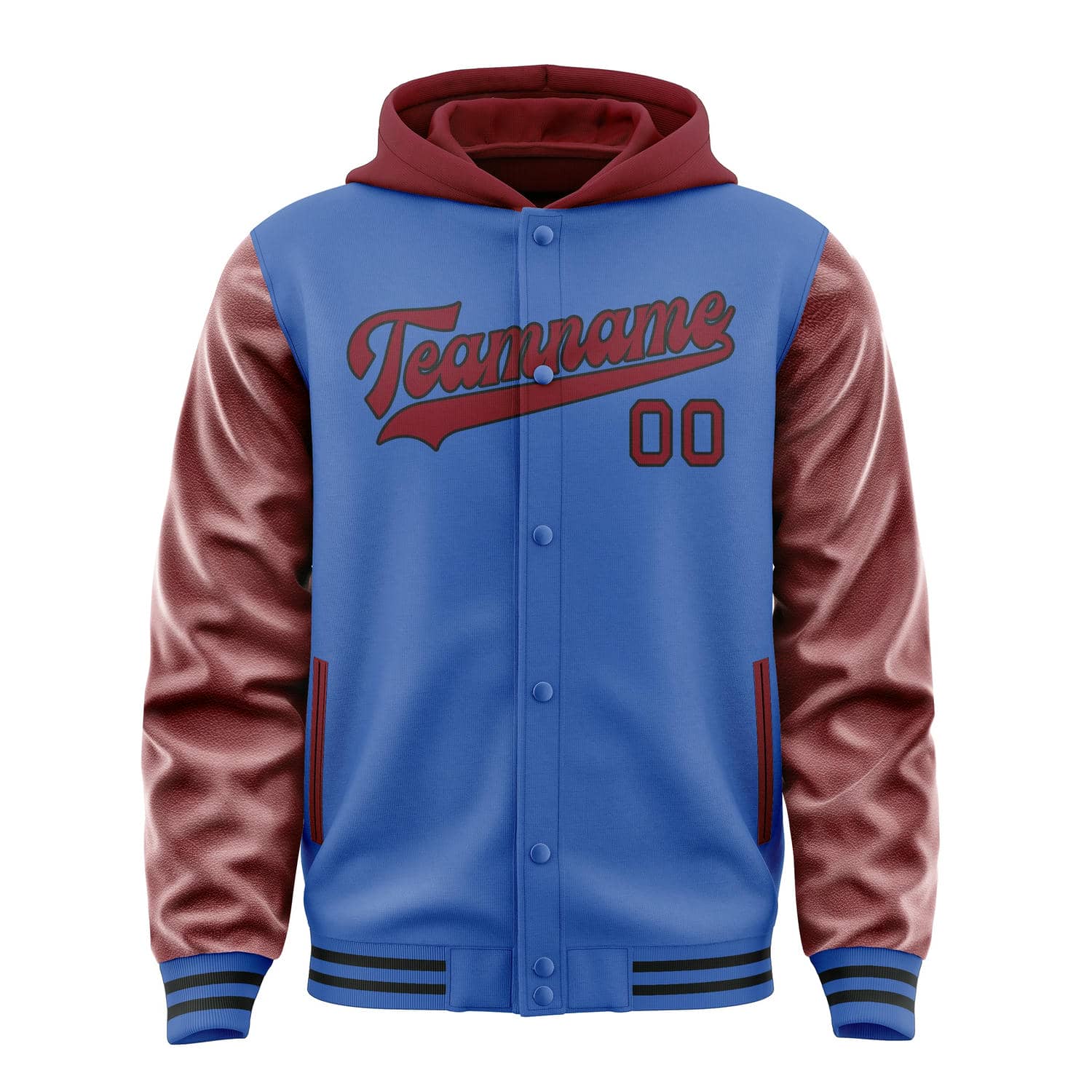 Maßgeschneidertes Himmelblau Karmesinrot Jacke