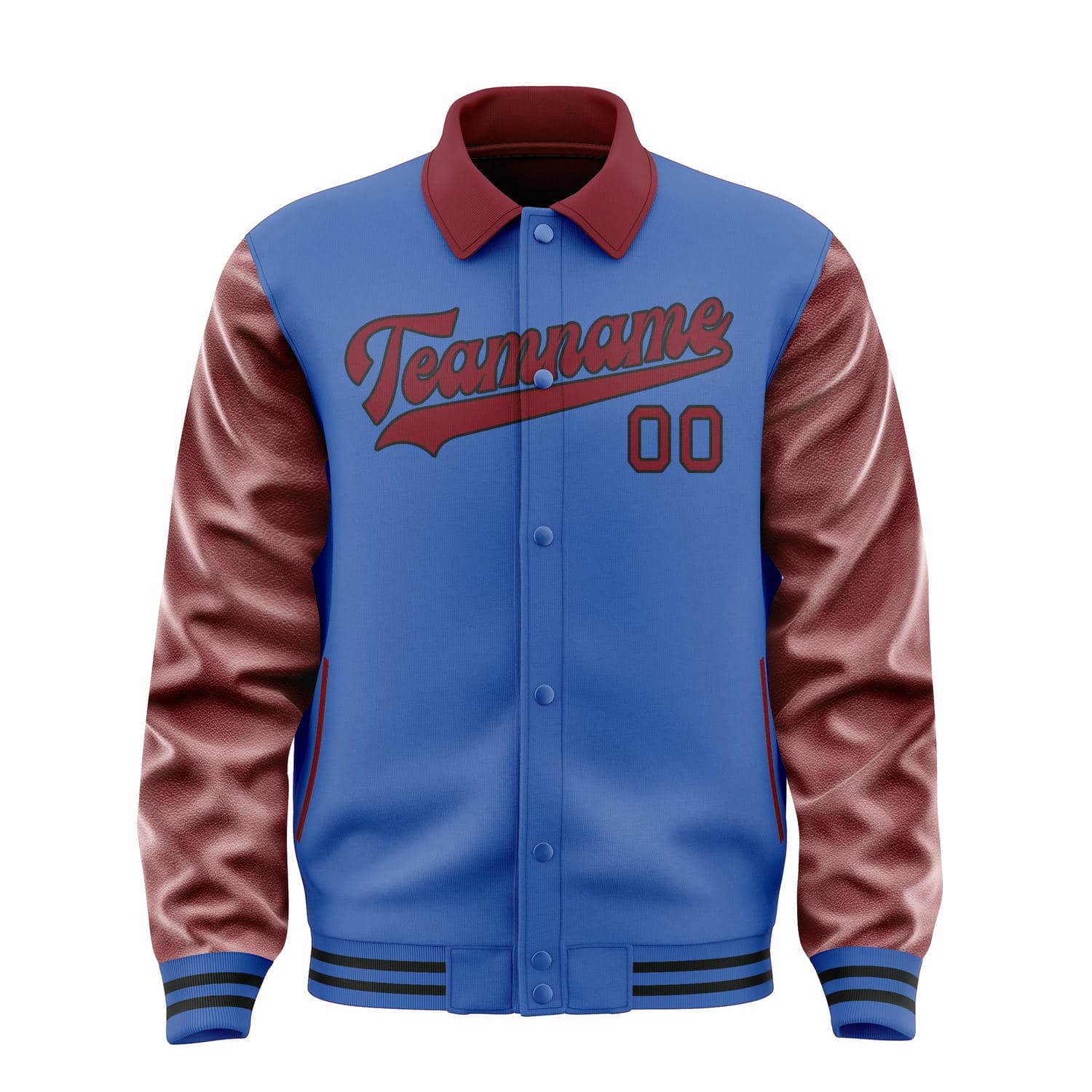 Maßgeschneidertes Himmelblau Karmesinrot Jacke