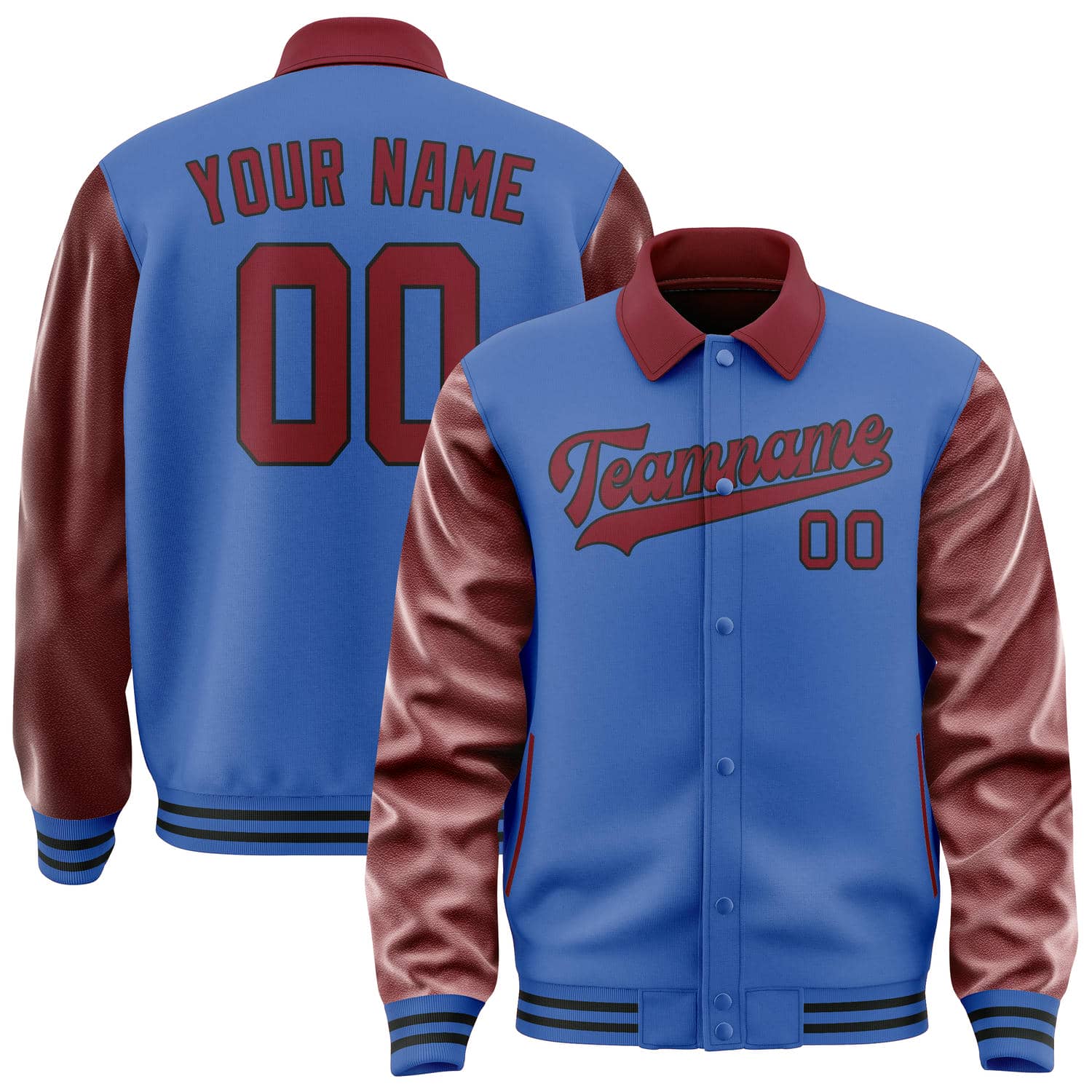 Maßgeschneidertes Himmelblau Karmesinrot Jacke JA090915091717151517
