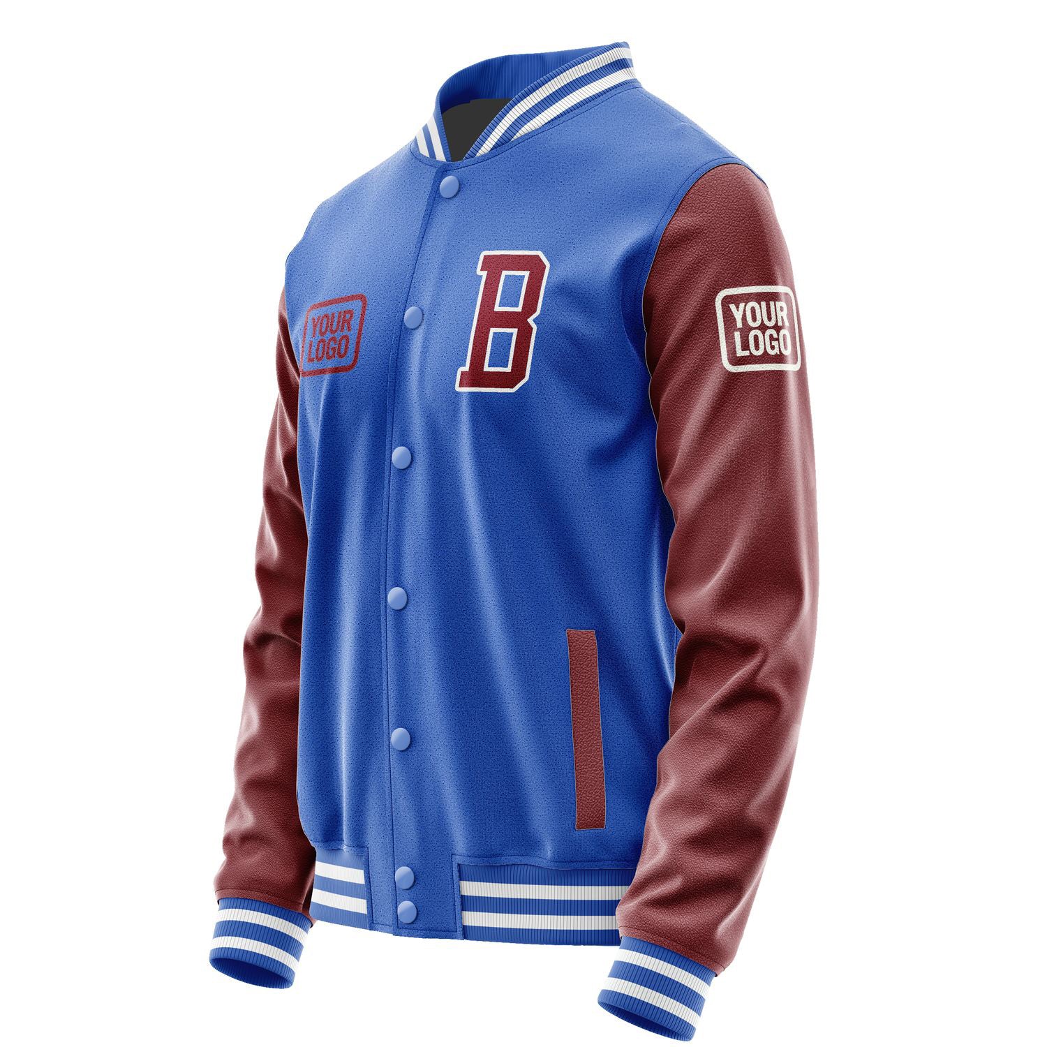 Maßgeschneidertes Himmelblau Karmesinrot Jacke JA090915091818151518