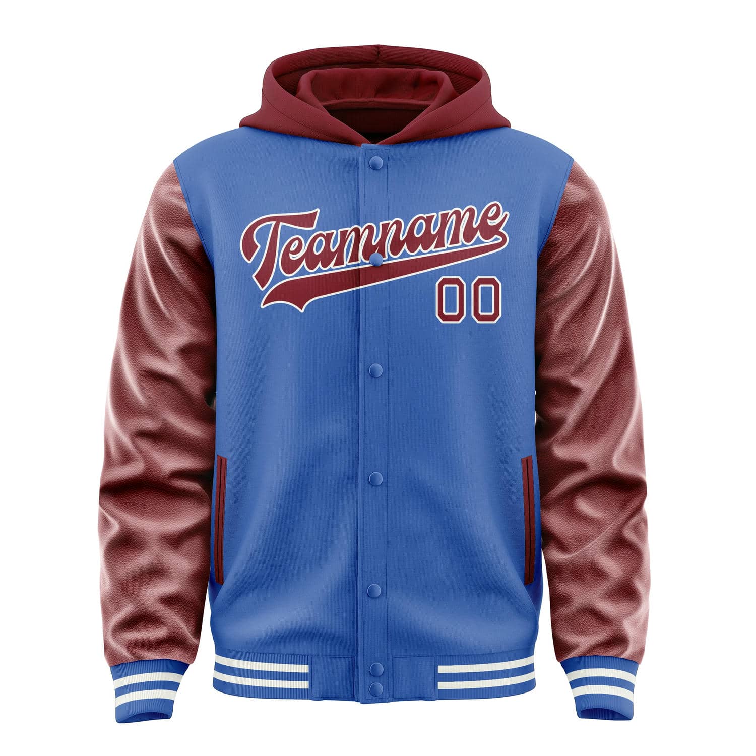 Maßgeschneidertes Himmelblau Karmesinrot Jacke