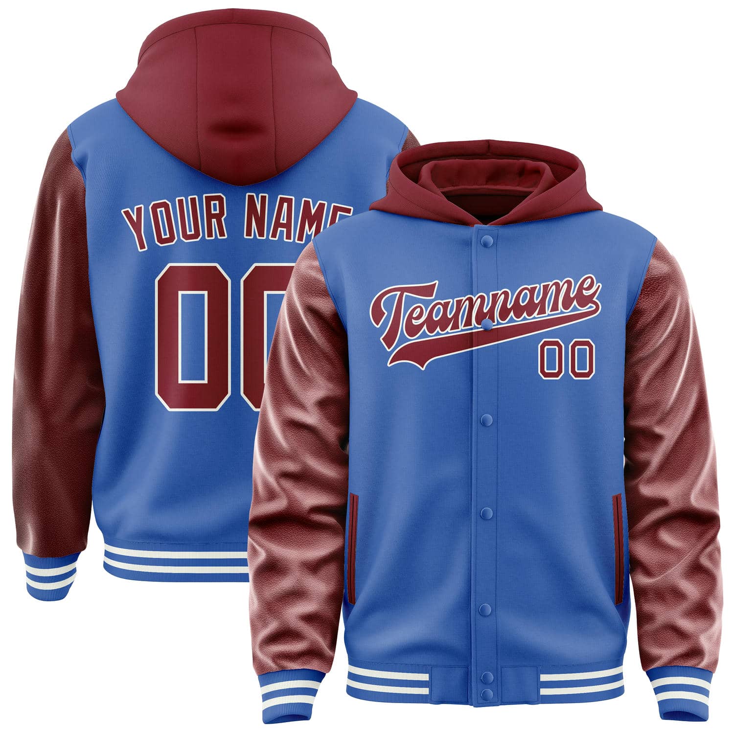 Maßgeschneidertes Himmelblau Karmesinrot Jacke JA090915091818151518