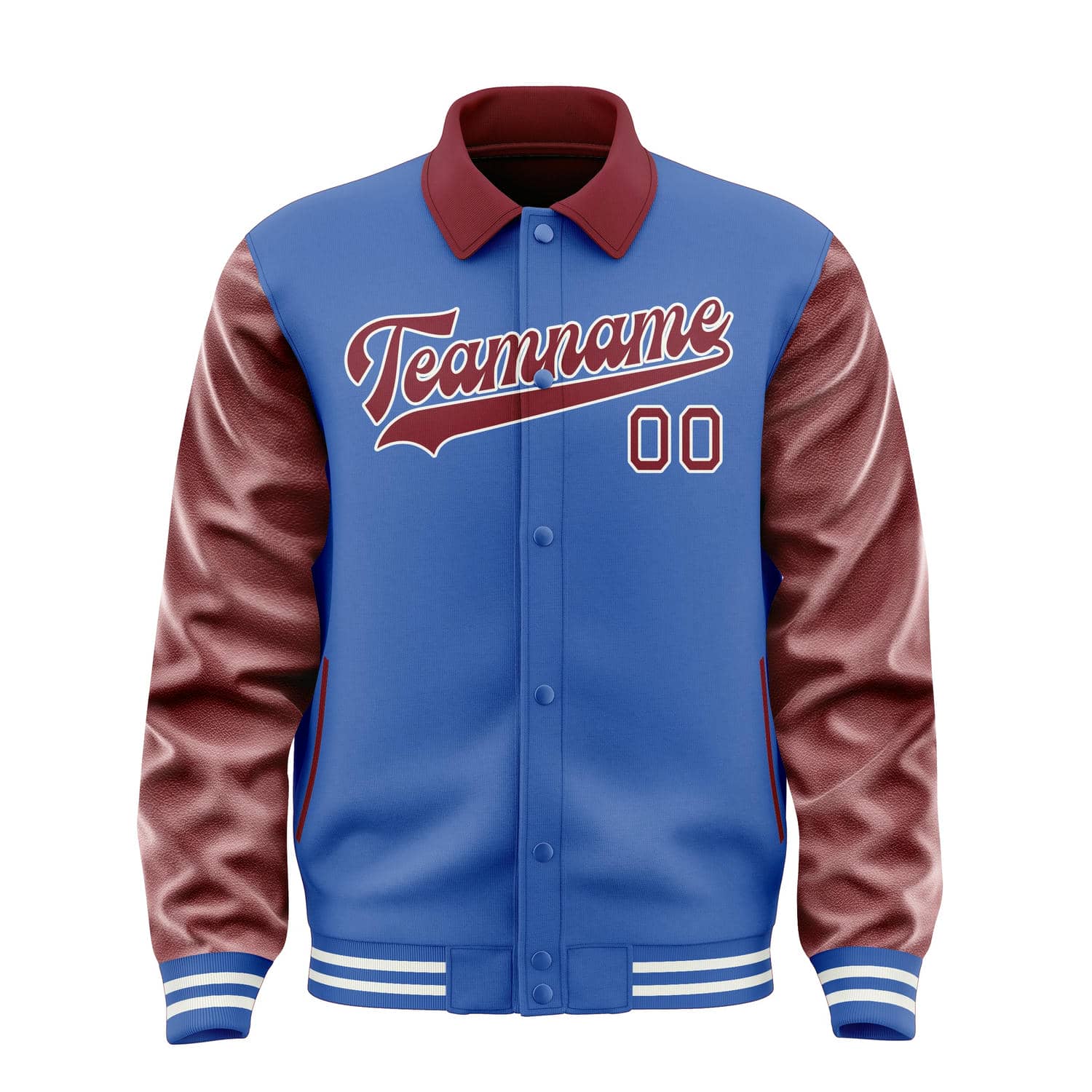 Maßgeschneidertes Himmelblau Karmesinrot Jacke