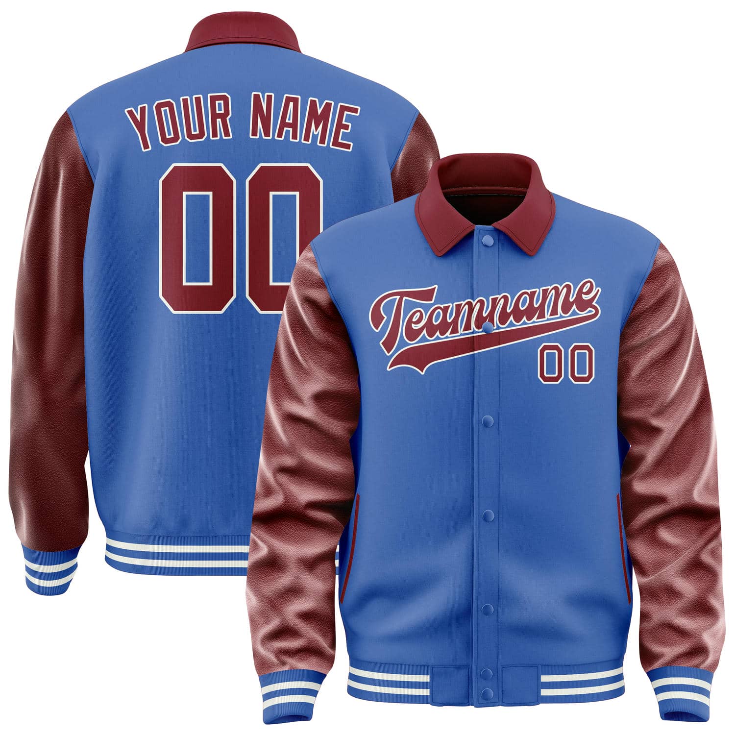 Maßgeschneidertes Himmelblau Karmesinrot Jacke JA090915091818151518