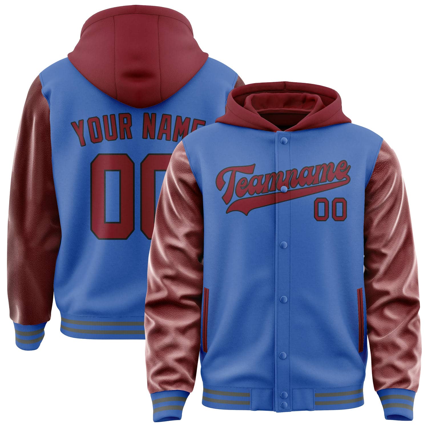 Maßgeschneidertes Himmelblau Karmesinrot Jacke JA090915092017151517