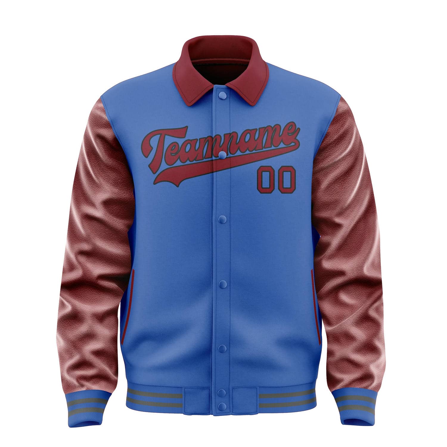 Maßgeschneidertes Himmelblau Karmesinrot Jacke