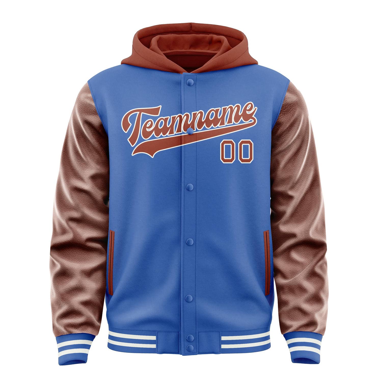 Maßgeschneidertes Himmelblau Korallenrot Jacke