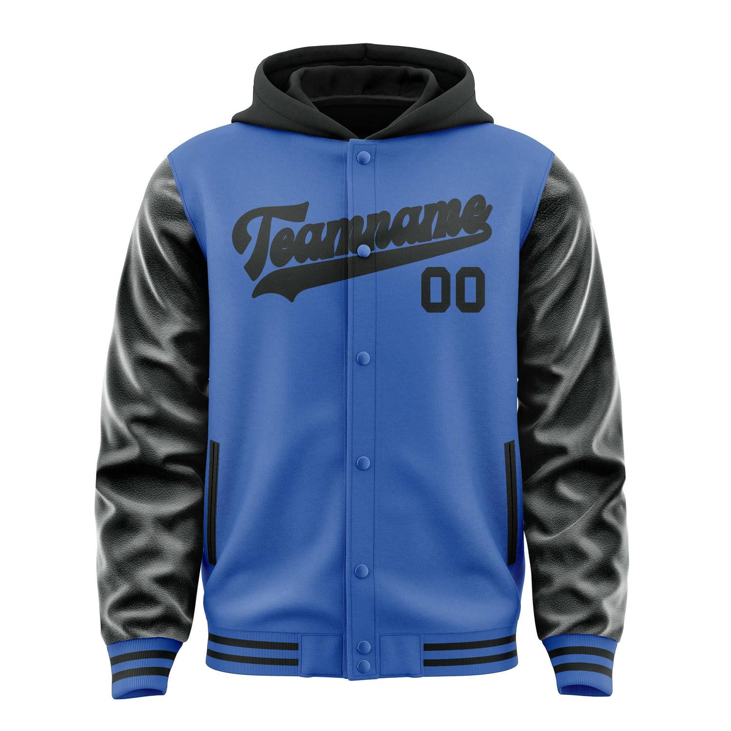 Maßgeschneidertes Himmelblau Schwarz Jacke