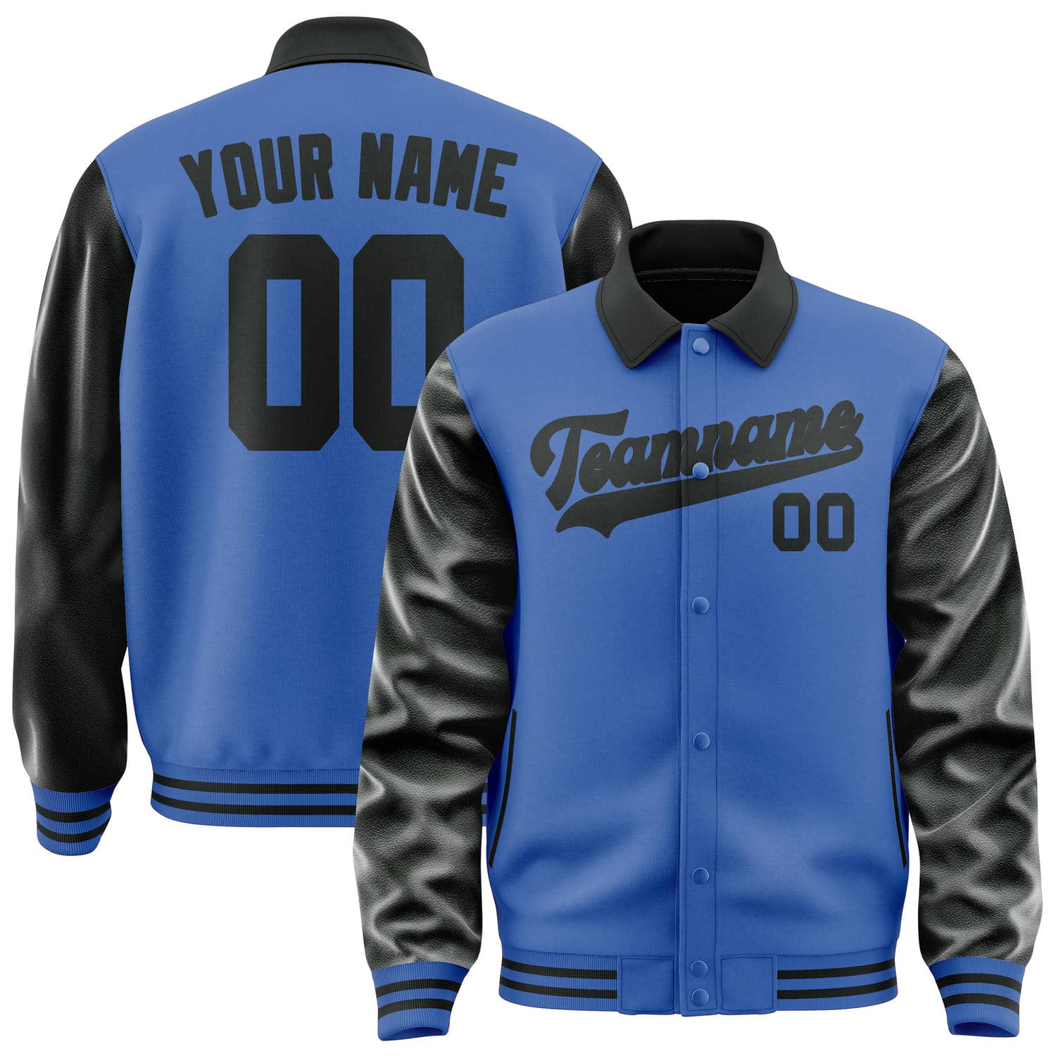 Maßgeschneidertes Himmelblau Schwarz Jacke JA090917091717171717