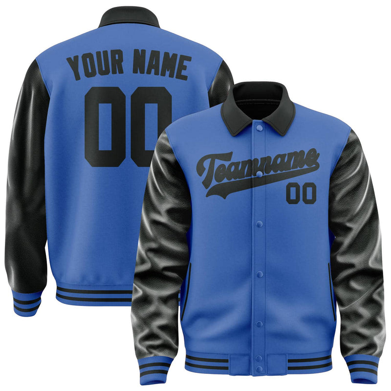 Maßgeschneidertes Himmelblau Schwarz Jacke JA090917091717171717