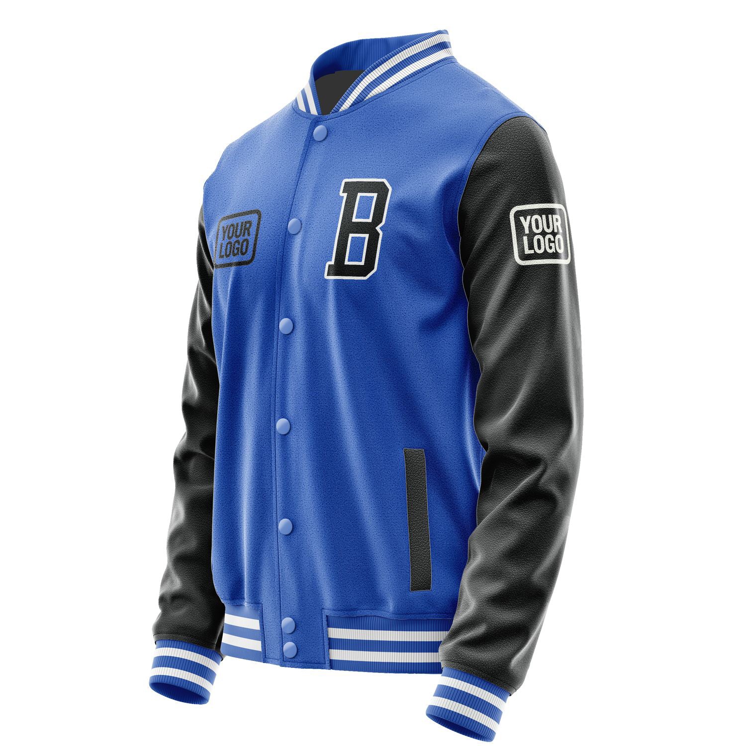 Maßgeschneidertes Himmelblau Schwarz Jacke JA090917091818171718