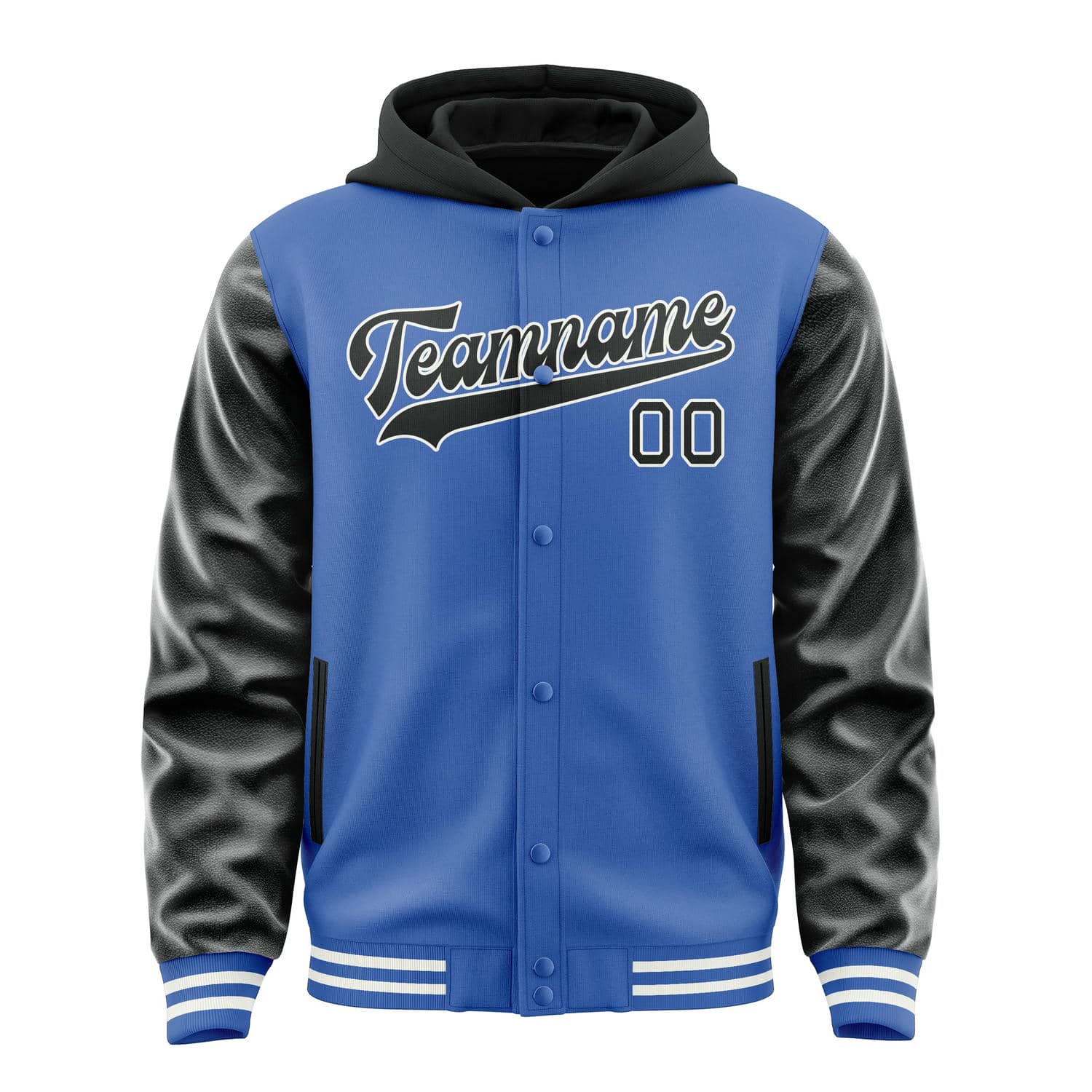 Maßgeschneidertes Himmelblau Schwarz Jacke