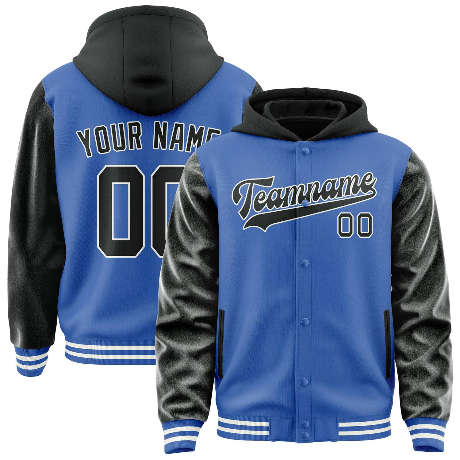 Maßgeschneidertes Himmelblau Schwarz Jacke JA090917091818171718