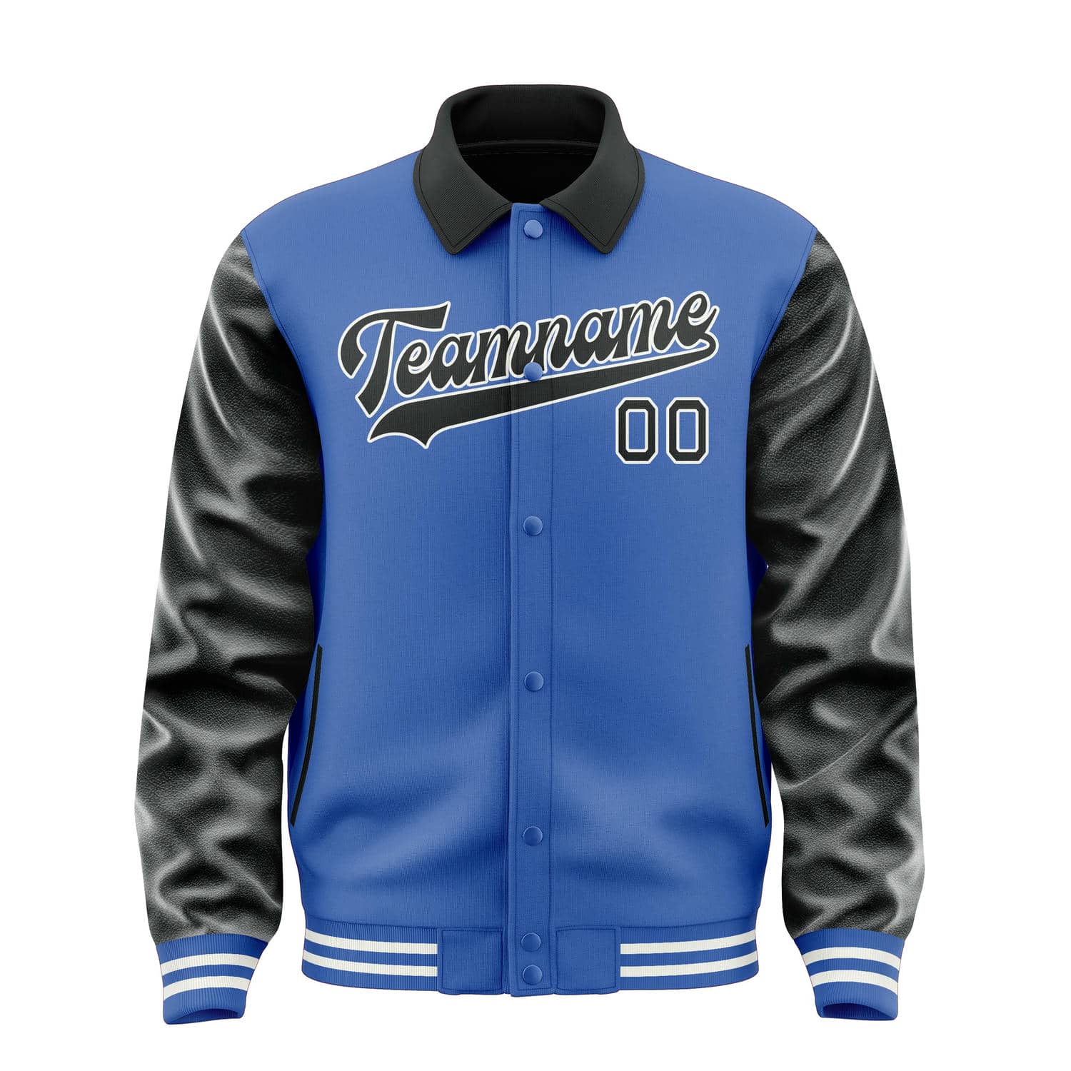 Maßgeschneidertes Himmelblau Schwarz Jacke