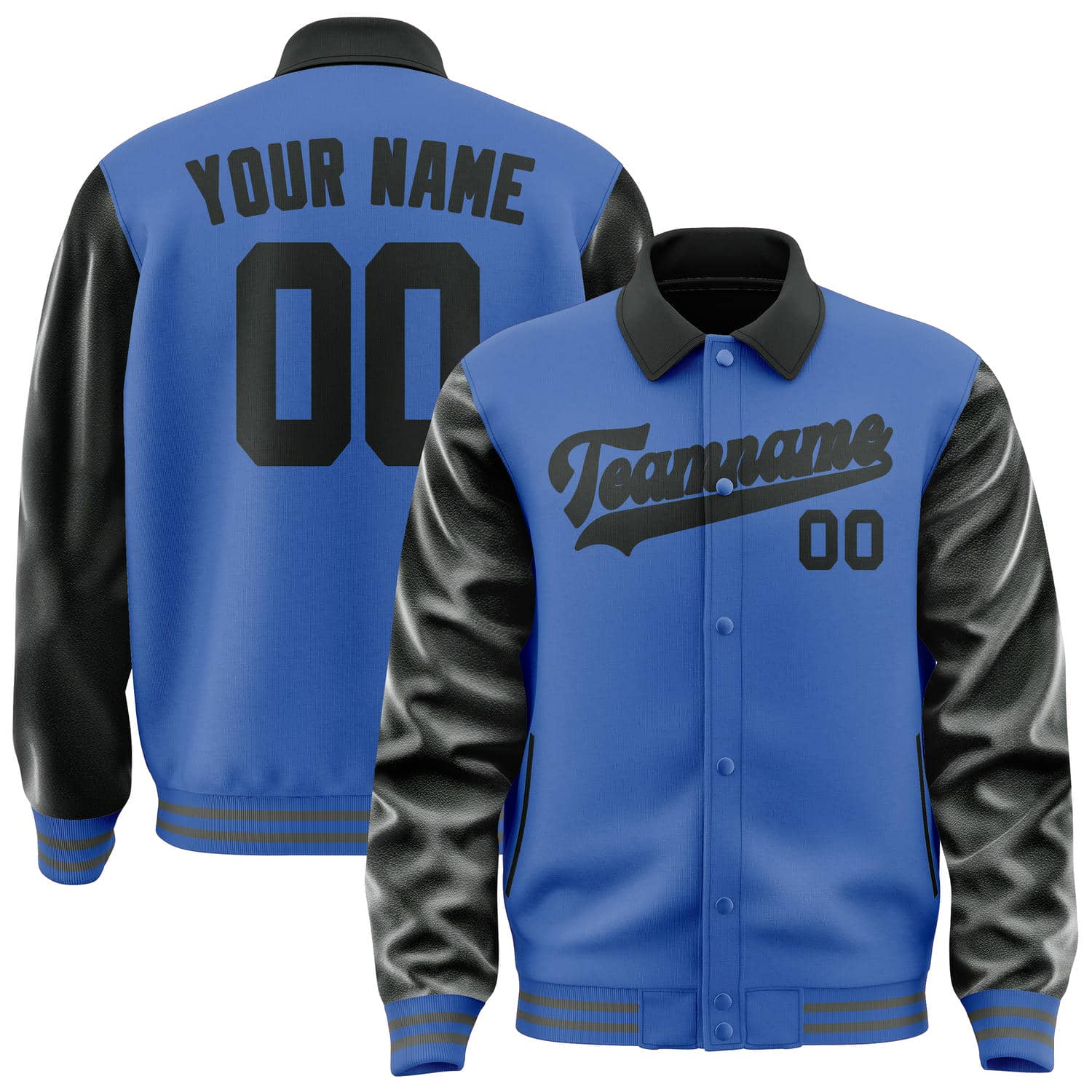 Maßgeschneidertes Himmelblau Schwarz Jacke JA090917092017171717