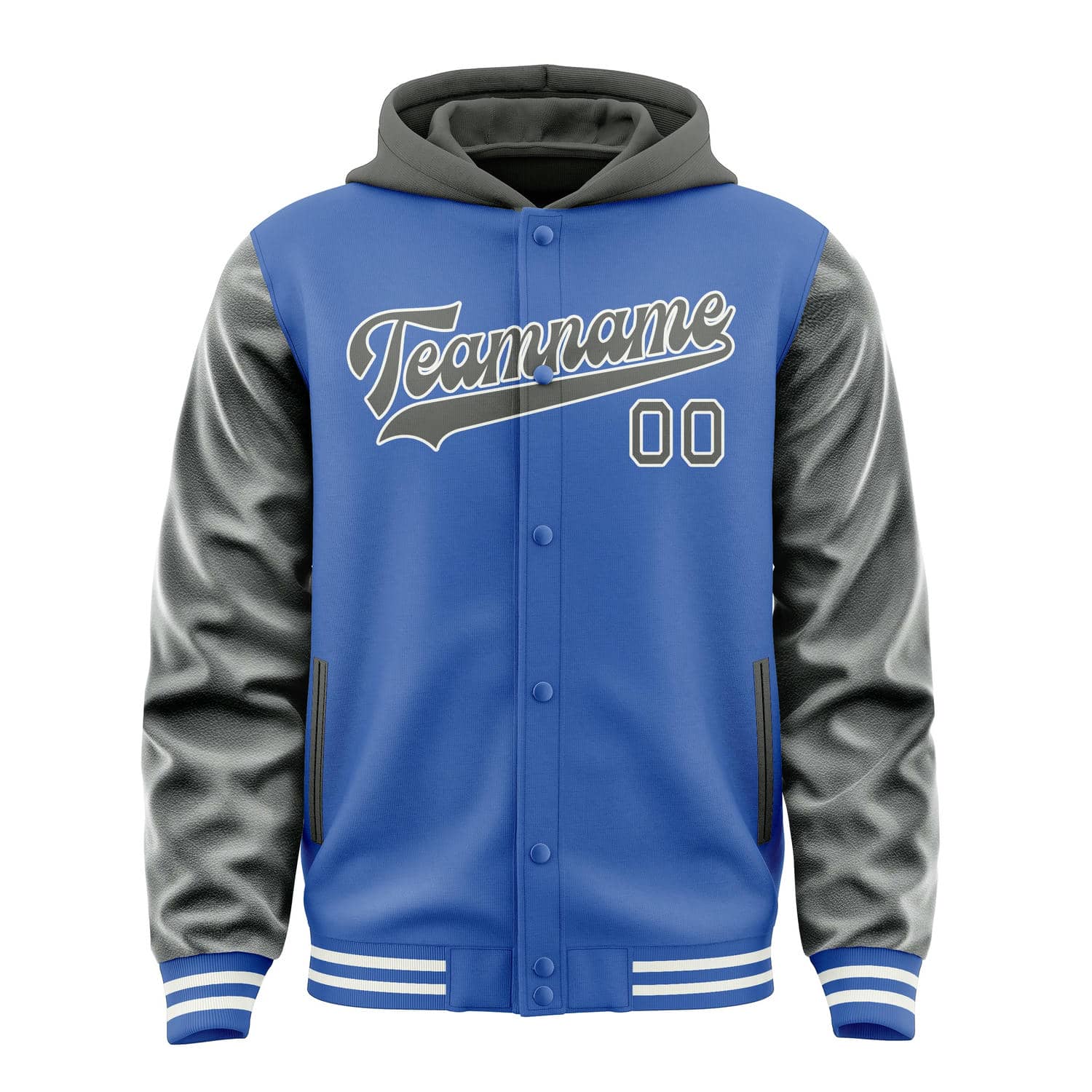 Maßgeschneidertes Himmelblau Dunkelgrau Jacke