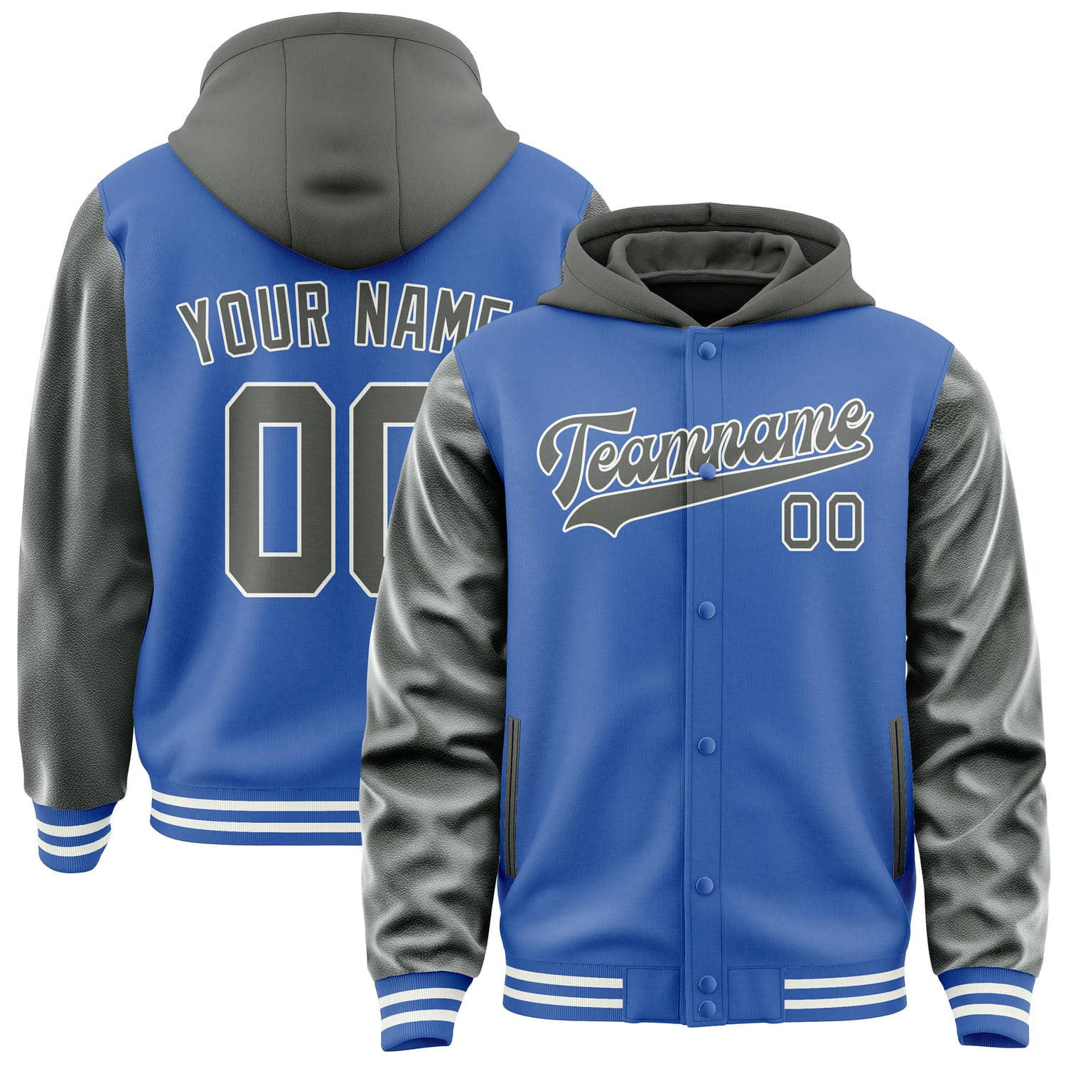 Maßgeschneidertes Himmelblau Dunkelgrau Jacke