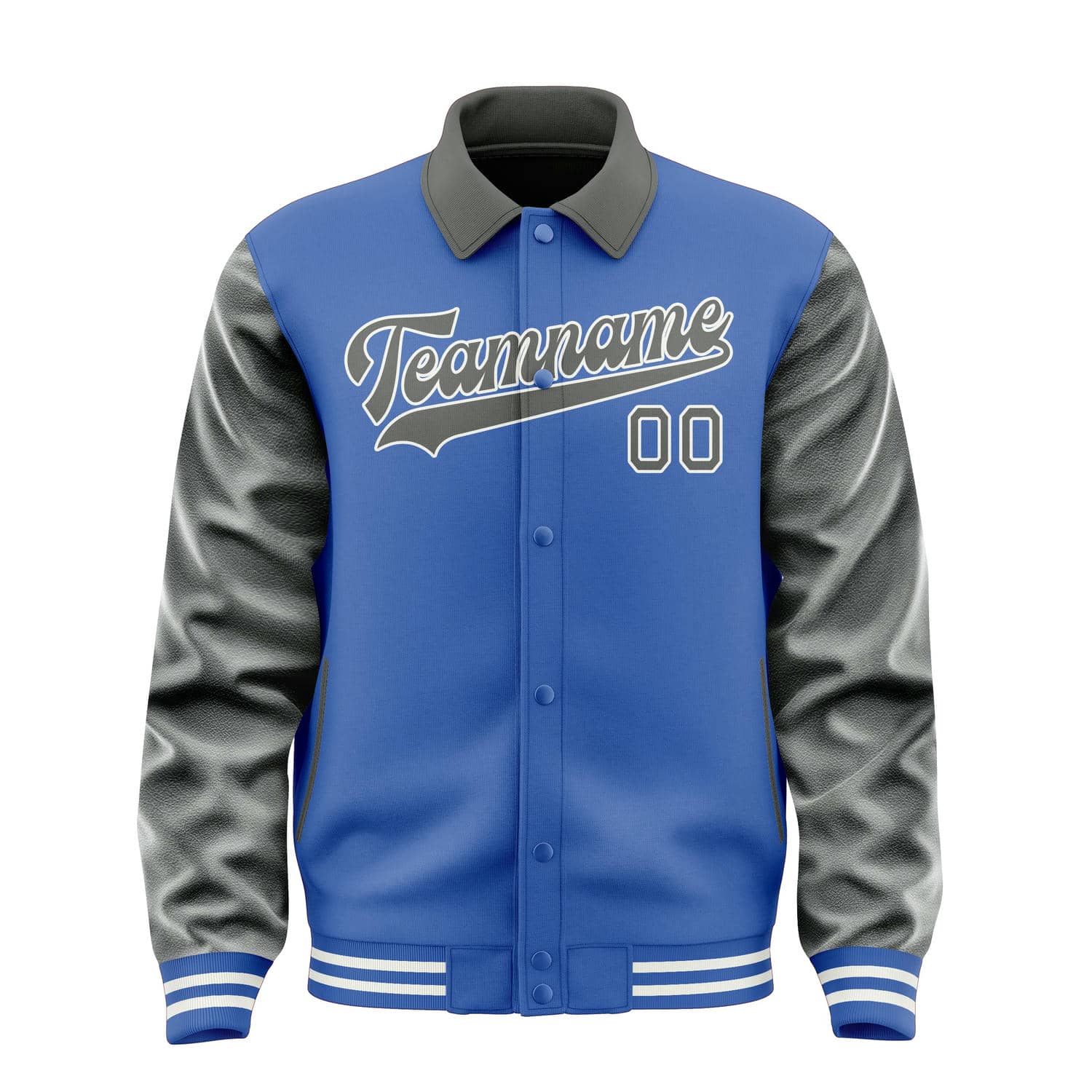 Maßgeschneidertes Himmelblau Dunkelgrau Jacke