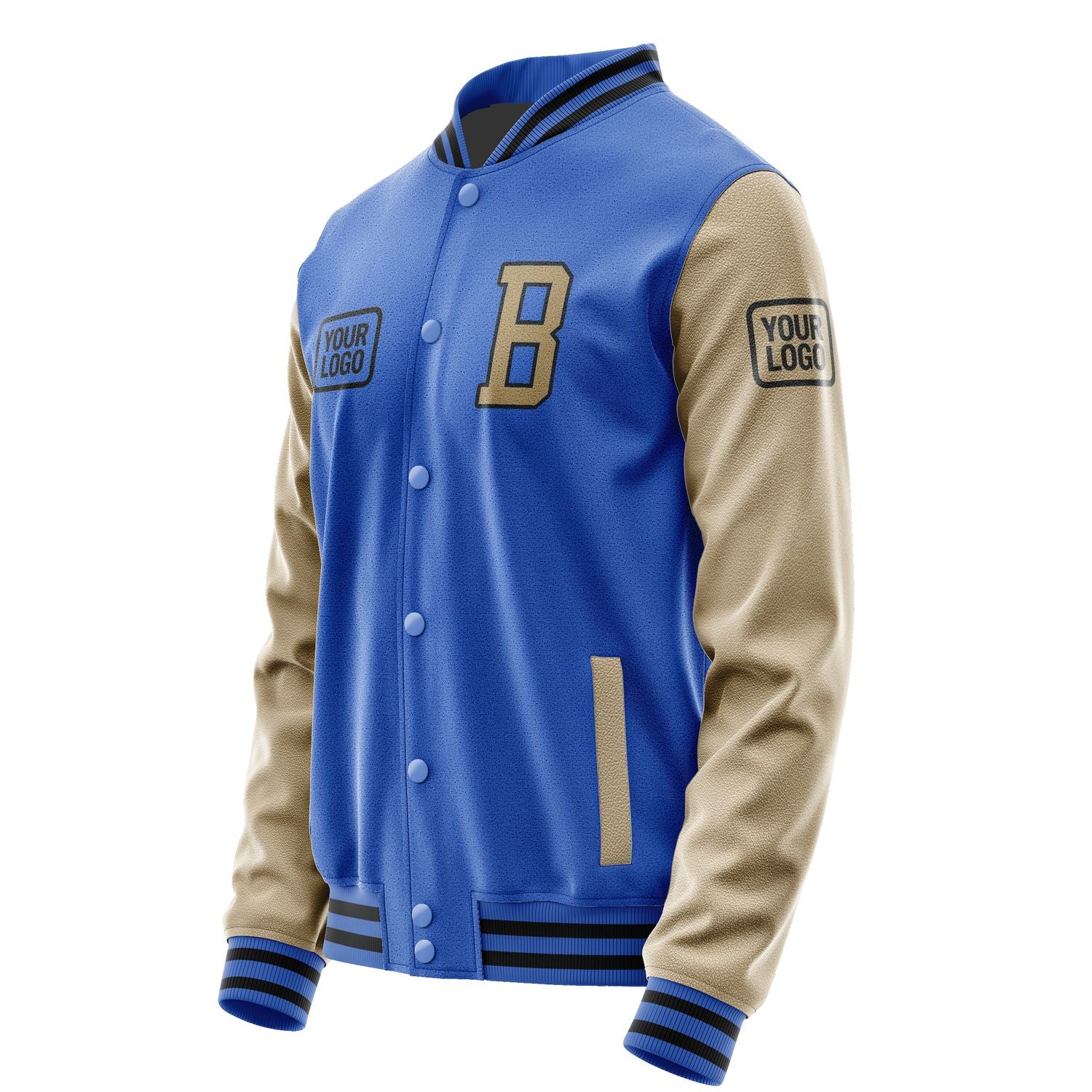 Maßgeschneidertes Himmelblau Hellkhaki Jacke JA090925091717252517