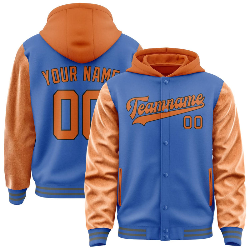 Maßgeschneidertes Himmelblau Orange Jacke JA090928092017282817