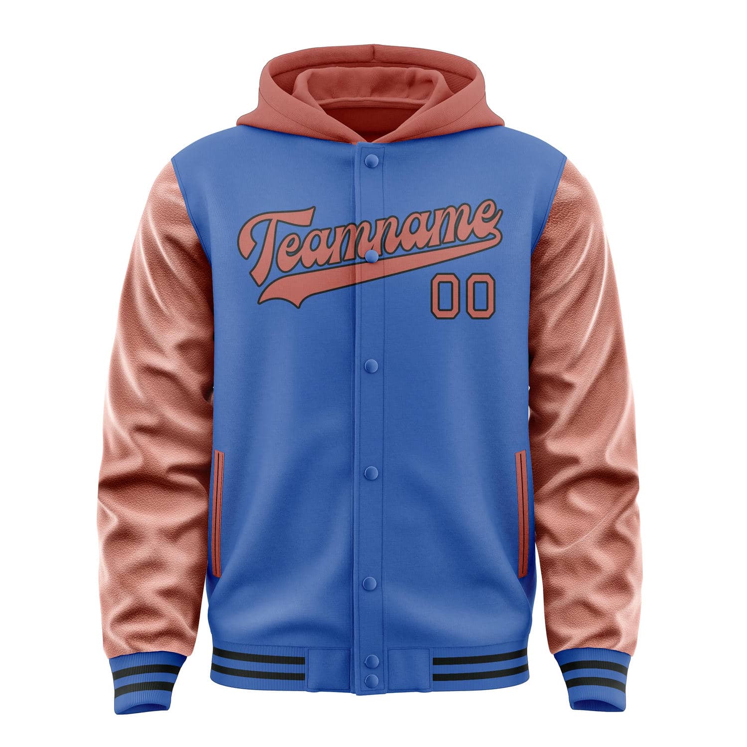 Maßgeschneidertes Himmelblau Kupferrose Jacke