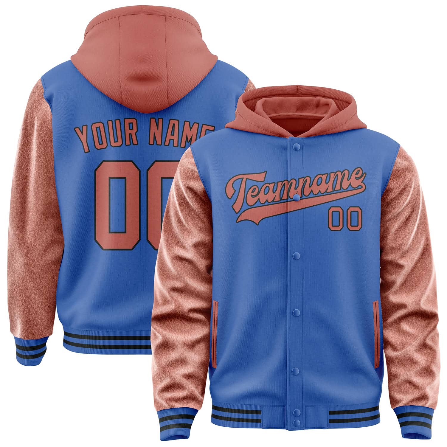 Maßgeschneidertes Himmelblau Kupferrose Jacke JA090929091717292917