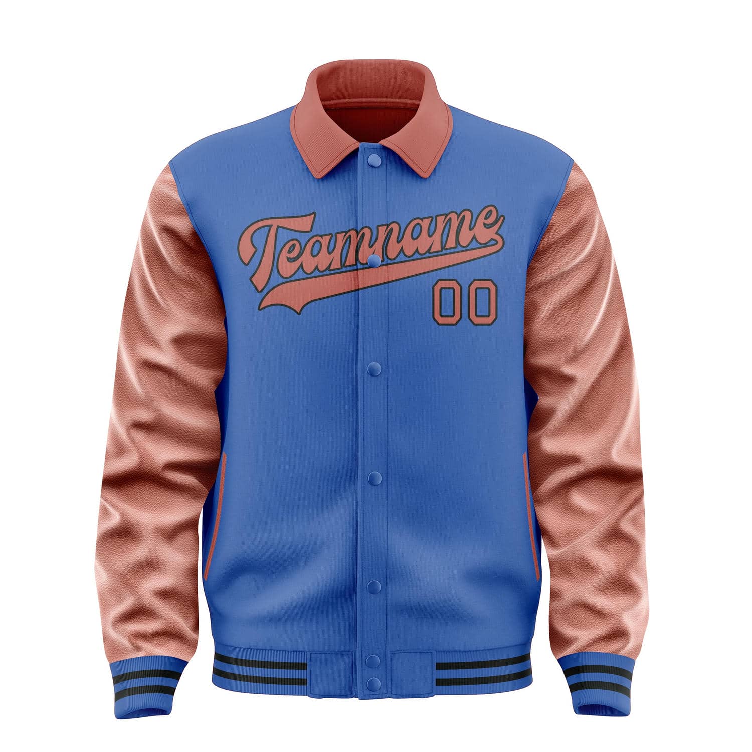 Maßgeschneidertes Himmelblau Kupferrose Jacke