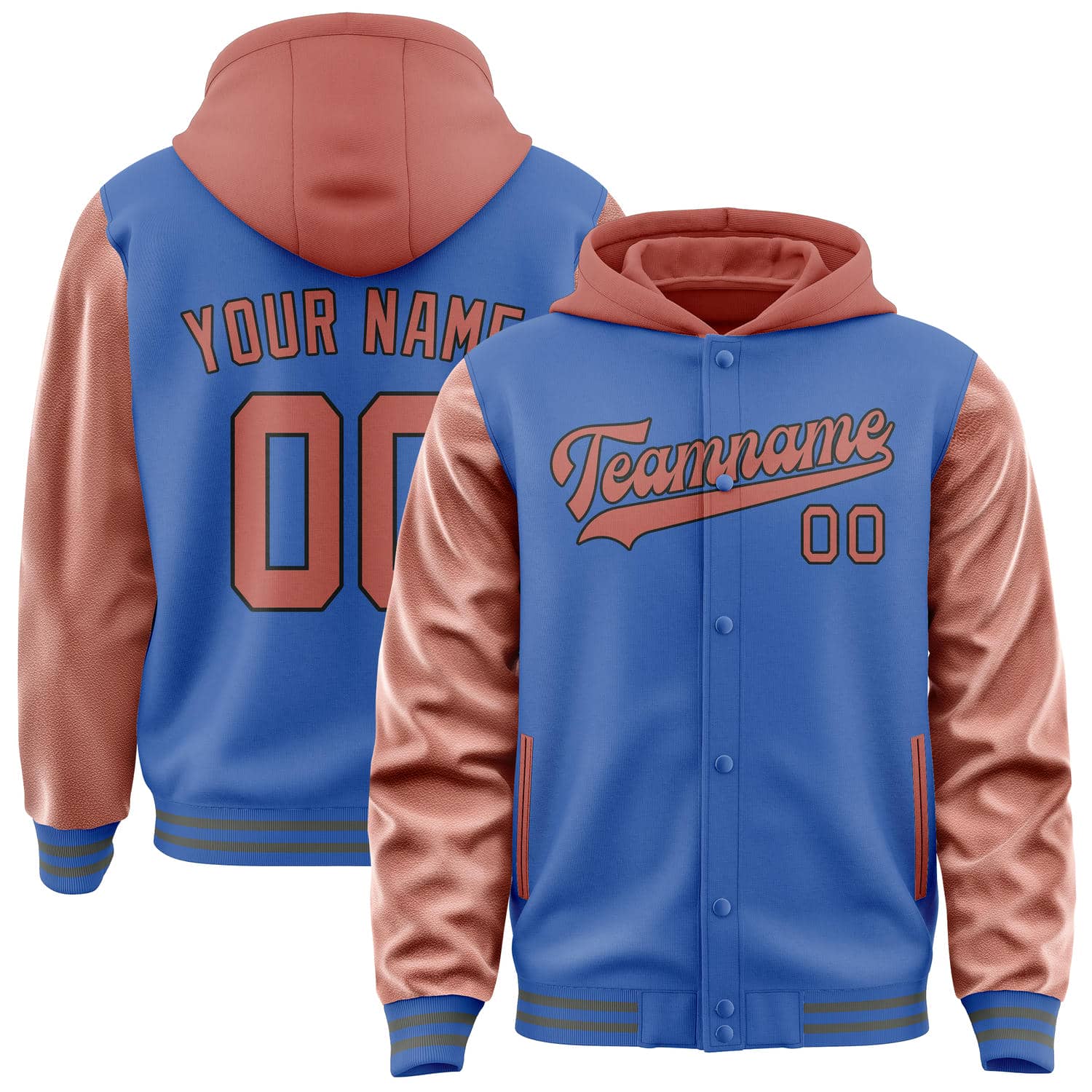 Maßgeschneidertes Himmelblau Kupferrose Jacke JA090929092017292917
