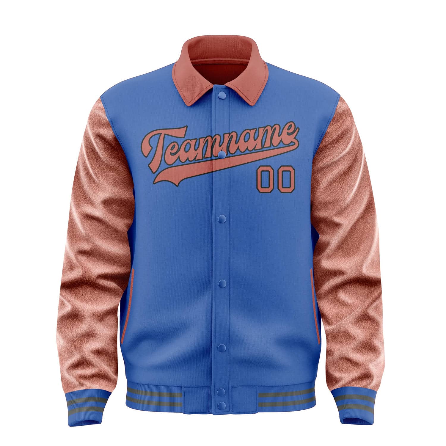 Maßgeschneidertes Himmelblau Kupferrose Jacke